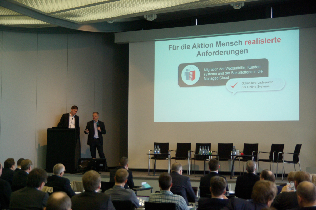 Thomas Klüppel, Leiter Informationsmanagement des Aktion Mensch e. V. und Fabian Kaiser, Claranet GmbH